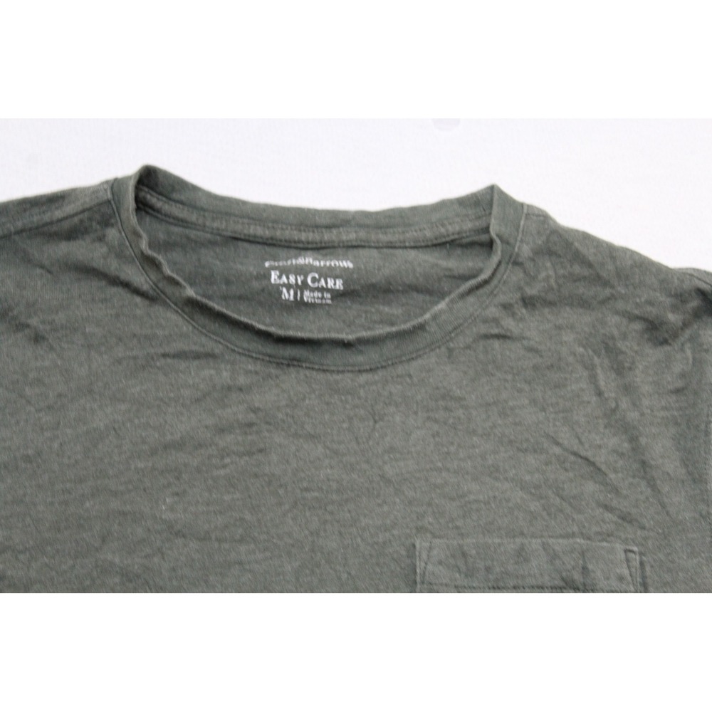 Croft & Barrow Pocket Tee Mens Medium Green Excellent Long Sleeve Easy Care